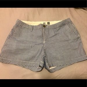 Blue and white gingham shorts
